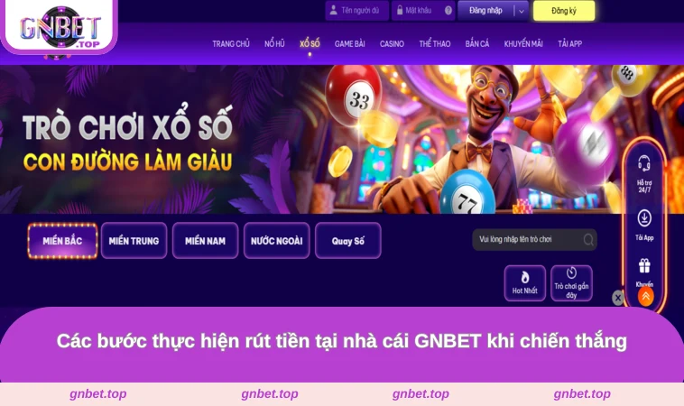 Các bước thực hiện rút tiền tại nhà cái GNBET khi chiến thắng