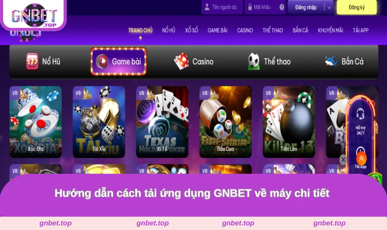 Hướng dẫn cách tải ứng dụng GNBET về máy chi tiết