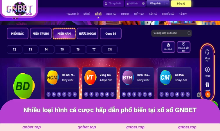 Nhiều loại hình cá cược hấp dẫn phổ biến tại xổ số GNBET